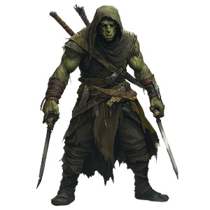 Half-Orc Rogue V2 Vinyl Car Decal Sticker – Waterproof & UV-Resistant 8"