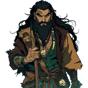 Grim Shaman Portrait Vinyl Car Decal Sticker – Waterproof & UV-Resistant 8"