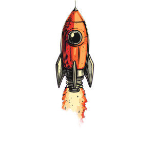 Rocket Illustration Vinyl Car Decal Sticker – Waterproof & UV-Resistant 8" Rocket Illustration Vinyl Car Decal Sticker – Waterproof & UV-Resistant 8"