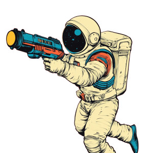 Retrofuturist Astronaut Vinyl Car Decal Sticker – Waterproof & UV-Resistant 8" Retrofuturist Astronaut Vinyl Car Decal Sticker – Waterproof & UV-Resistant 8"