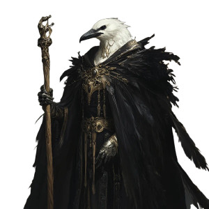 White Raven Humanoid Vinyl Car Decal Sticker – Waterproof & UV-Resistant 8"