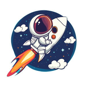 Rocket Astronaut Sticker Vinyl Car Decal Sticker – Waterproof & UV-Resistant 8" Rocket Astronaut Sticker Vinyl Car Decal Sticker – Waterproof & UV-Resistant 8"