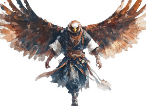 Eagle Monk Warrior Vinyl Car Decal Sticker – Waterproof & UV-Resistant 8"