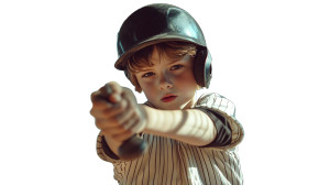 Boy Hitting Baseball Vinyl Car Decal Sticker – Waterproof & UV-Resistant 8"