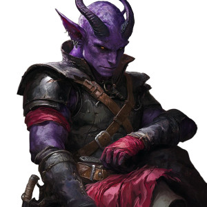 Purple Tiefling Warrior V2 Vinyl Car Decal Sticker – Waterproof & UV-Resistant 8"