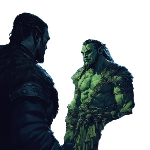 Half-Orc Standoff Vinyl Car Decal Sticker – Waterproof & UV-Resistant 8"