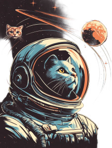 Cosmic Cat Explorer Vinyl Car Decal Sticker – Waterproof & UV-Resistant 8"