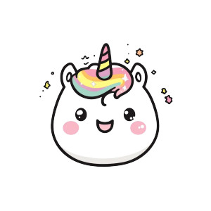 Kawaii Rainbow Unicorn Vinyl Car Decal Sticker – Waterproof & UV-Resistant 8"