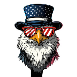 Eagle Tshirt Design Vinyl Car Decal Sticker – Waterproof & UV-Resistant 8"