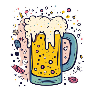 Hippie Beer Postcard Vinyl Car Decal Sticker – Waterproof & UV-Resistant 8"