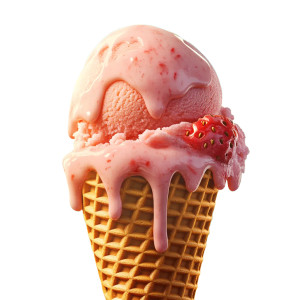 Melting Strawberry Ice Cream Vinyl Car Decal Sticker – Waterproof & UV-Resistant 8"