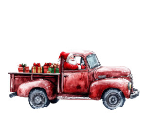 Christmas Santa Truck Vinyl Car Decal Sticker – Waterproof & UV-Resistant 8" Christmas Santa Truck Vinyl Car Decal Sticker – Waterproof & UV-Resistant 8"