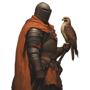 Knight With Hawk Vinyl Car Decal Sticker – Waterproof & UV-Resistant 8"