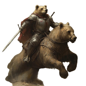 Bear Knight Vinyl Car Decal Sticker – Waterproof & UV-Resistant 8"