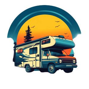 Sunset Camper Logo Vinyl Car Decal Sticker – Waterproof & UV-Resistant 8"