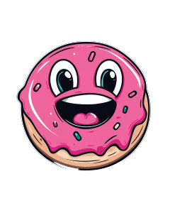 Vintage Donut Logo Vinyl Car Decal Sticker – Waterproof & UV-Resistant 8"