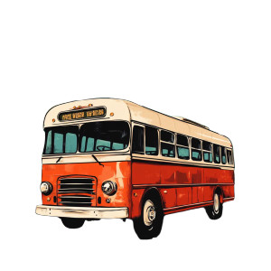Vintage Mauritian Bus Vinyl Car Decal Sticker – Waterproof & UV-Resistant 8"