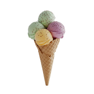 Colorful Ice Cream Cone V7 Vinyl Car Decal Sticker – Waterproof & UV-Resistant 8"