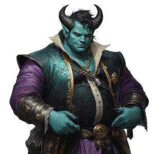 Handsome Teal Tiefling Vinyl Car Decal Sticker – Waterproof & UV-Resistant 8"