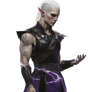 Elf Lightning Mage Vinyl Car Decal Sticker – Waterproof & UV-Resistant 8"