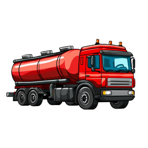 Petrol Truck Illustration Vinyl Car Decal Sticker – Waterproof & UV-Resistant 8"