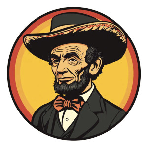 Abe Lincoln Sombrero Vinyl Car Decal Sticker – Waterproof & UV-Resistant 8"