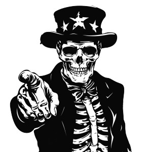 Skeleton Uncle Sam V5 Vinyl Car Decal Sticker – Waterproof & UV-Resistant 8"