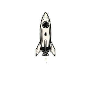 Retro Space Rocket Vinyl Car Decal Sticker – Waterproof & UV-Resistant 8"