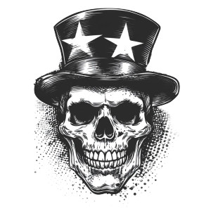 Uncle Sam Skull V2 Vinyl Car Decal Sticker – Waterproof & UV-Resistant 8"
