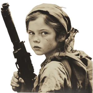 Child Soldier Portrait Vinyl Car Decal Sticker – Waterproof & UV-Resistant 8"