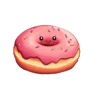 Happy Donut Vinyl Car Decal Sticker – Waterproof & UV-Resistant 8"