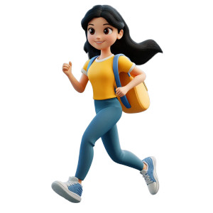 Running Young Girl Vinyl Car Decal Sticker – Waterproof & UV-Resistant 8"