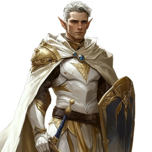 Regal Half-Elf Paladin Vinyl Car Decal Sticker – Waterproof & UV-Resistant 8"