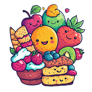 Quirky Food Characters Vinyl Car Decal Sticker – Waterproof & UV-Resistant 8"