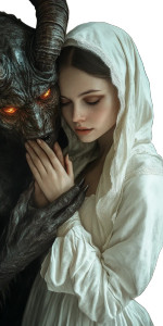 Nun And Demon Vinyl Car Decal Sticker – Waterproof & UV-Resistant 8"