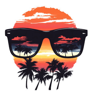 Sunglass Silhouette Vinyl Car Decal Sticker – Waterproof & UV-Resistant 8"