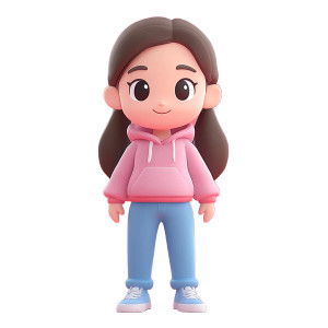 Chibi Character Model Vinyl Car Decal Sticker – Waterproof & UV-Resistant 8"