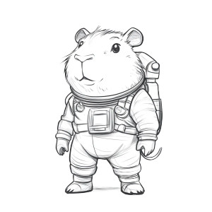 Space Capybara V4 Vinyl Car Decal Sticker – Waterproof & UV-Resistant 8"