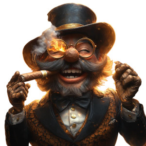 Joyful Cigar Character Vinyl Car Decal Sticker – Waterproof & UV-Resistant 8"