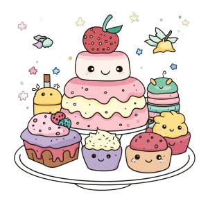 Kawaii Dessert Cover V2 Vinyl Car Decal Sticker – Waterproof & UV-Resistant 8"