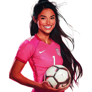 Pink Soccer Player Vinyl Car Decal Sticker – Waterproof & UV-Resistant 8"