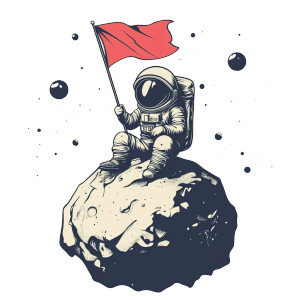 Funny Astronaut Planting Vinyl Car Decal Sticker – Waterproof & UV-Resistant 8"