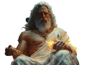 Zeus On Throne V14 Vinyl Car Decal Sticker – Waterproof & UV-Resistant 8"