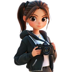 Girl With Camera Vinyl Car Decal Sticker – Waterproof & UV-Resistant 8"