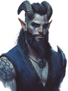 Tiefling Barbarian Portrait Vinyl Car Decal Sticker – Waterproof & UV-Resistant 8"