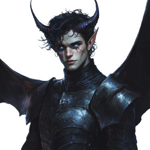 Tiefling Warrior V14 Vinyl Car Decal Sticker – Waterproof & UV-Resistant 8"