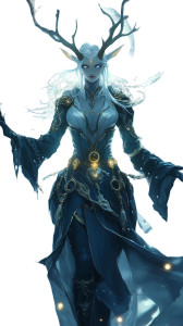 Moonlit Antlered Figure Vinyl Car Decal Sticker – Waterproof & UV-Resistant 8"