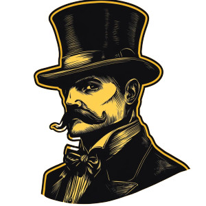 Traditional Hat Man Vinyl Car Decal Sticker – Waterproof & UV-Resistant 8"