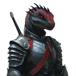 Lizard Folk Paladin Vinyl Car Decal Sticker – Waterproof & UV-Resistant 8"