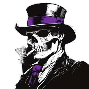 Victorian Detective Skull Vinyl Car Decal Sticker – Waterproof & UV-Resistant 8"